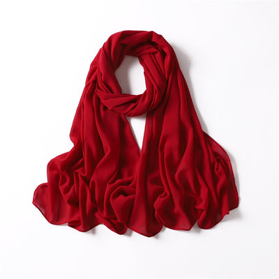 RED CHIFFON SHAWL