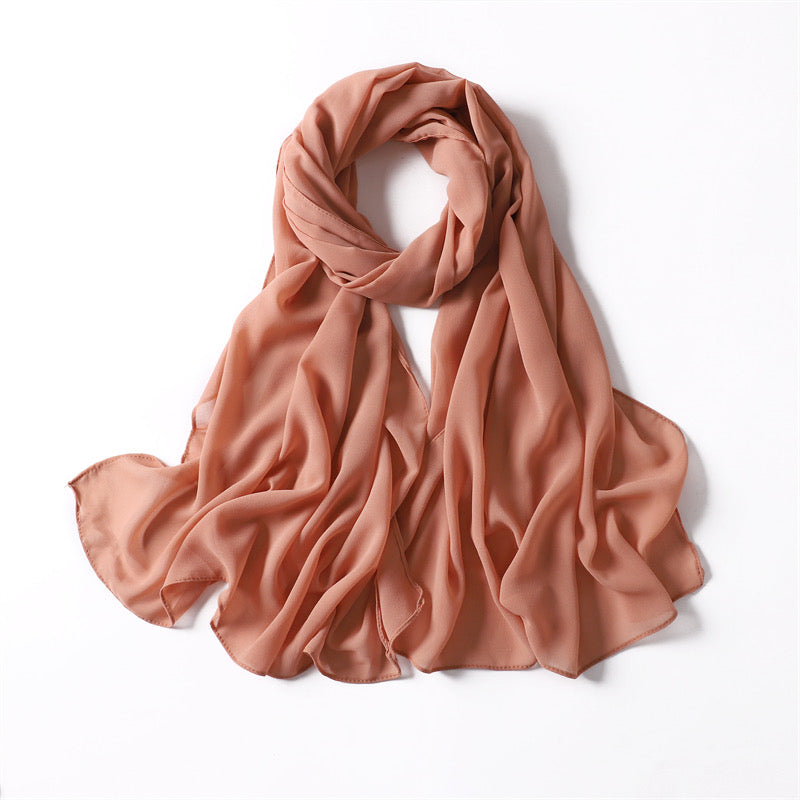 MID SALMON CHIFFON SHAWL