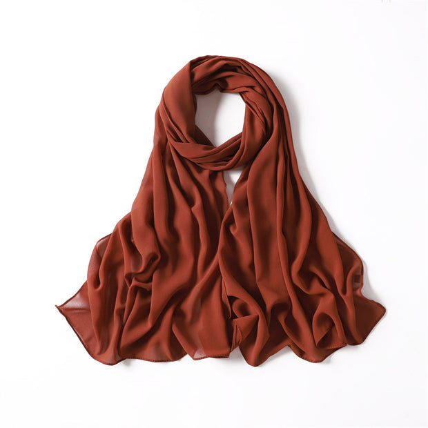 BURNT ORANGE CHIFFON SHAWL