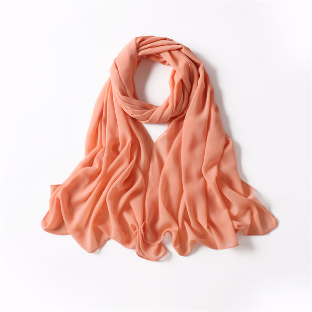 LIGHT SALMON CHIFFON SHAWL