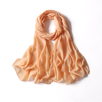 LIGHT ORANGE CHIFFON SHAWL